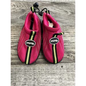frisxy toddler water shoes pink green Rubber Sole Size 5
